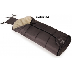 Uniwersalny cieplutki śpiworek naturalna wełna owcza długość 108 cm ortalion